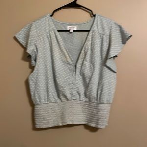 Light green polka dot Crop top. Size large